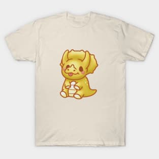 Cute Yellow Triceratop Dinosaur T-Shirt